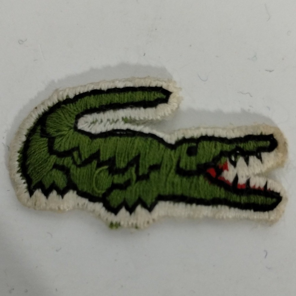 Lacoste Crocodile Logo Patch Green‎ Embroidered Sew On Applique Replacement